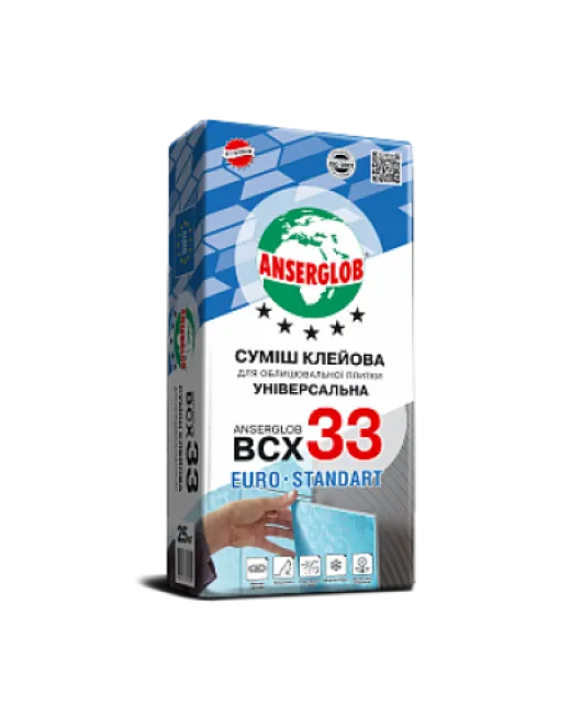Смесь клеевая для облицовочной плитки ANSERGLOB BCX 33, 25 кг