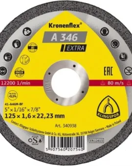 Диск відрізний по металу 125х1,6х22мм Klingspor