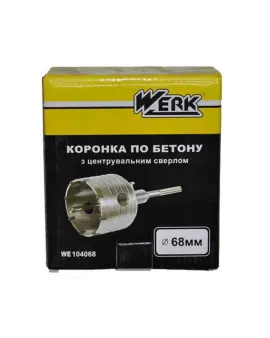 Коронка 68мм SDS-plus с центрирующим сверлом 07х110мм Werk