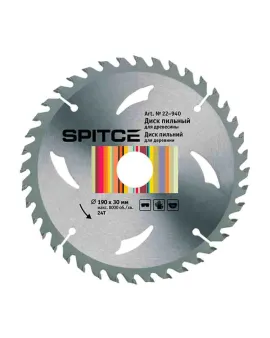 Диск пильний для деревини Spitce 190x30мм 24T