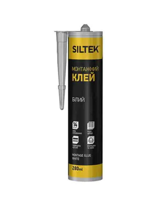 Клей монтажный Siltek жидкие гвозди белый 280 мл